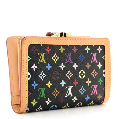 Louis Vuitton Monogram Multicolor French Purse Wallet Black 3 of 7