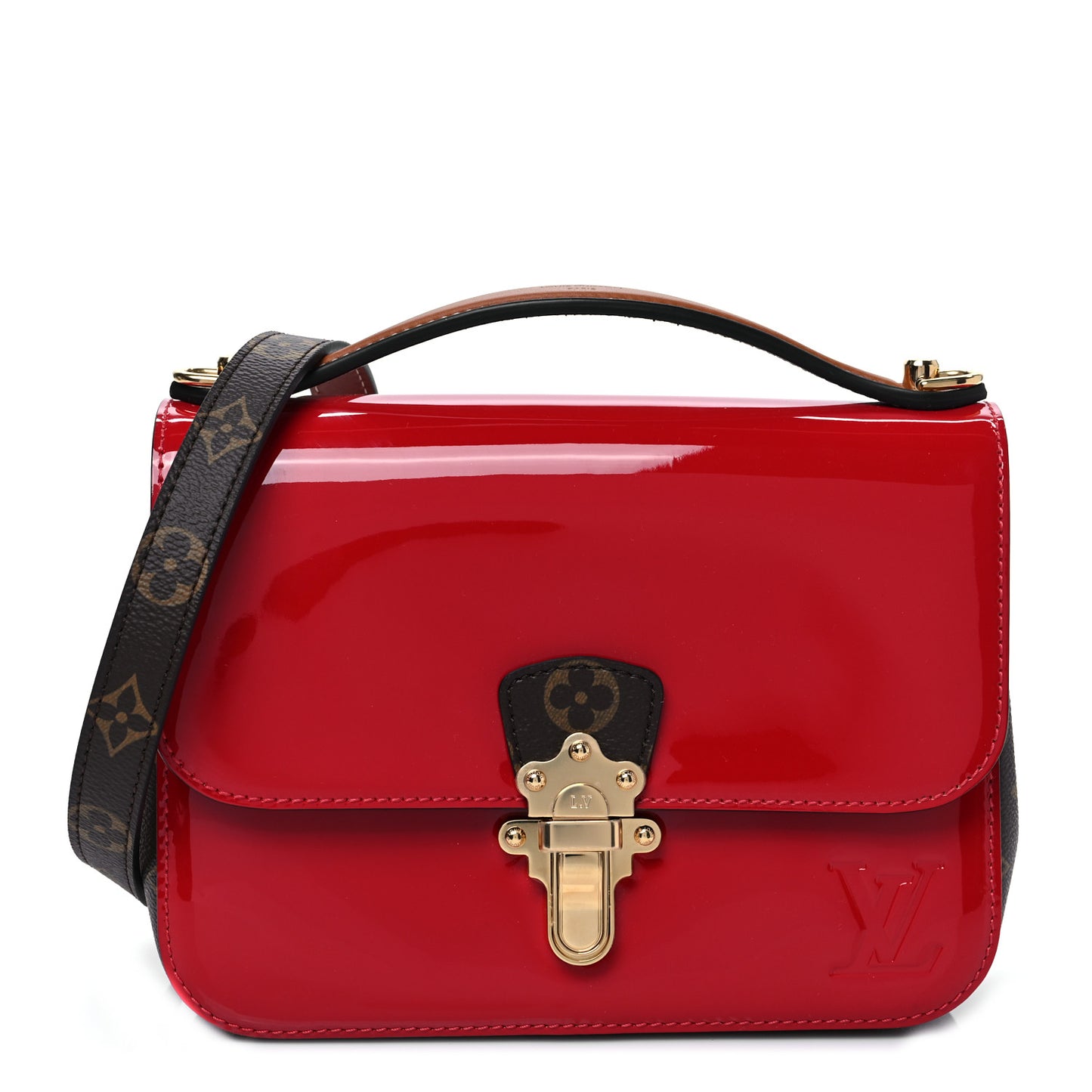 Patent Calfskin Monogram Cherrywood BB Scarlet