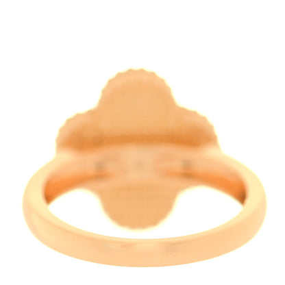Van Cleef & Arpels 18K Yellow Gold Diamond Mother of Pearl Vintage Alhambra Ring 53 6.25 3 of 5