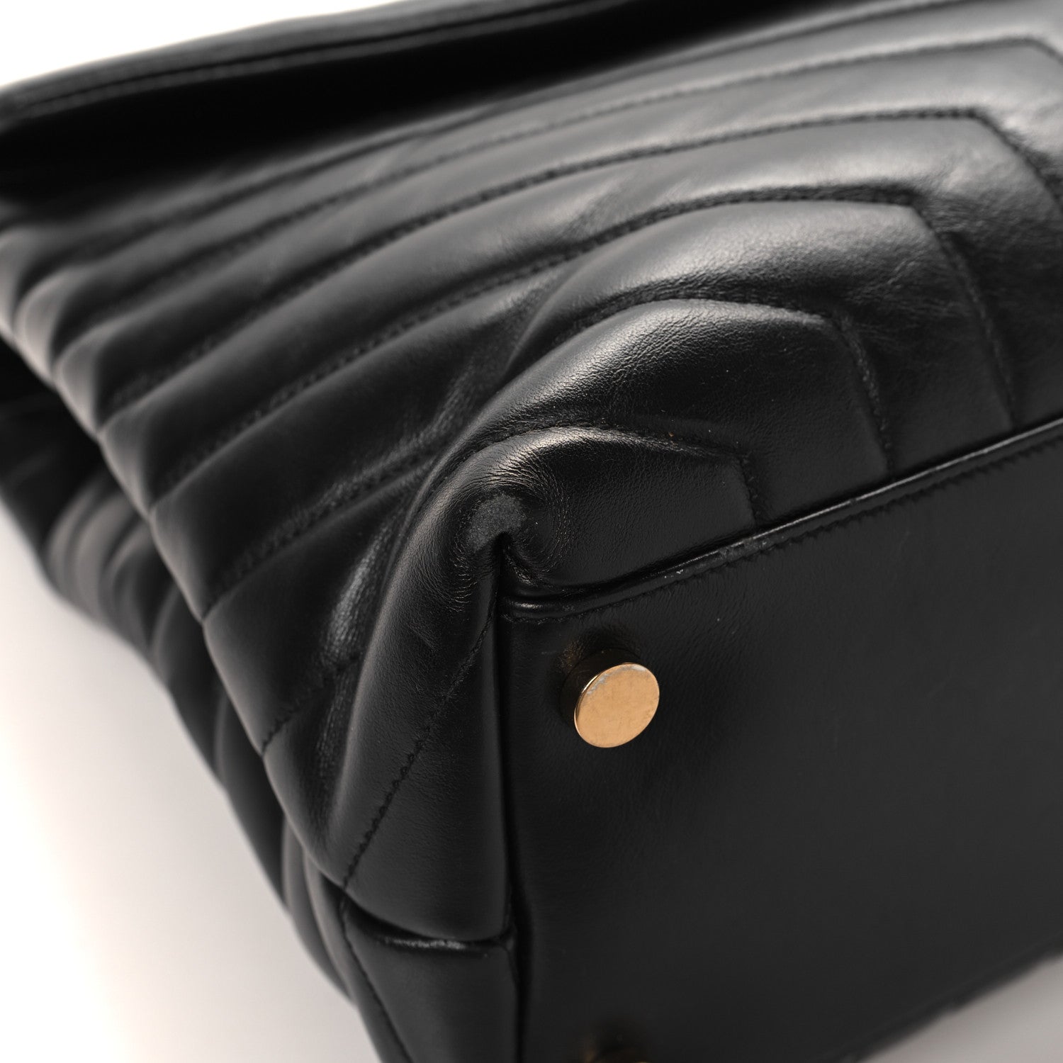 Saint Laurent Calfskin Y Quilted Monogram Large Loulou Chain Satchel Black 10 of 13