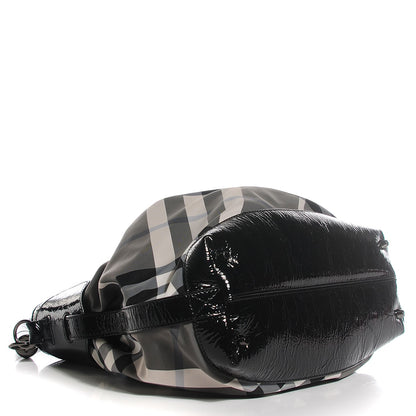 Burberry Nylon Beat Check Hobo Black 4 of 10