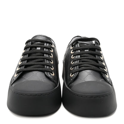 Chanel Lambskin Printed Logo Sneakers 37.5 Black 3 of 10