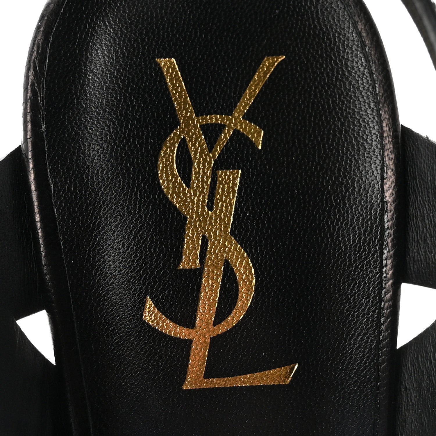 Saint Laurent Metallic Calfskin Leopard Print Tribute 105 Platform Sandals 36.5  Black Silver 8 of 10