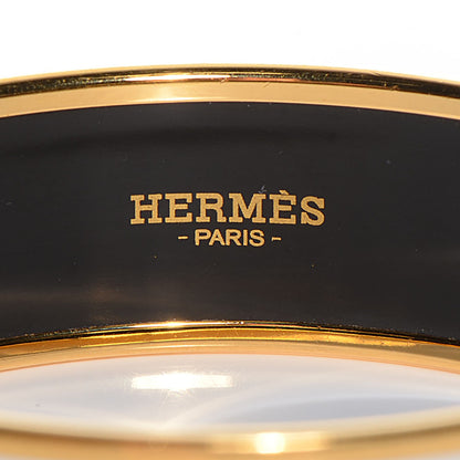 Hermes Enamel Printed Caleche Wide Bracelet 62 White 3 of 5