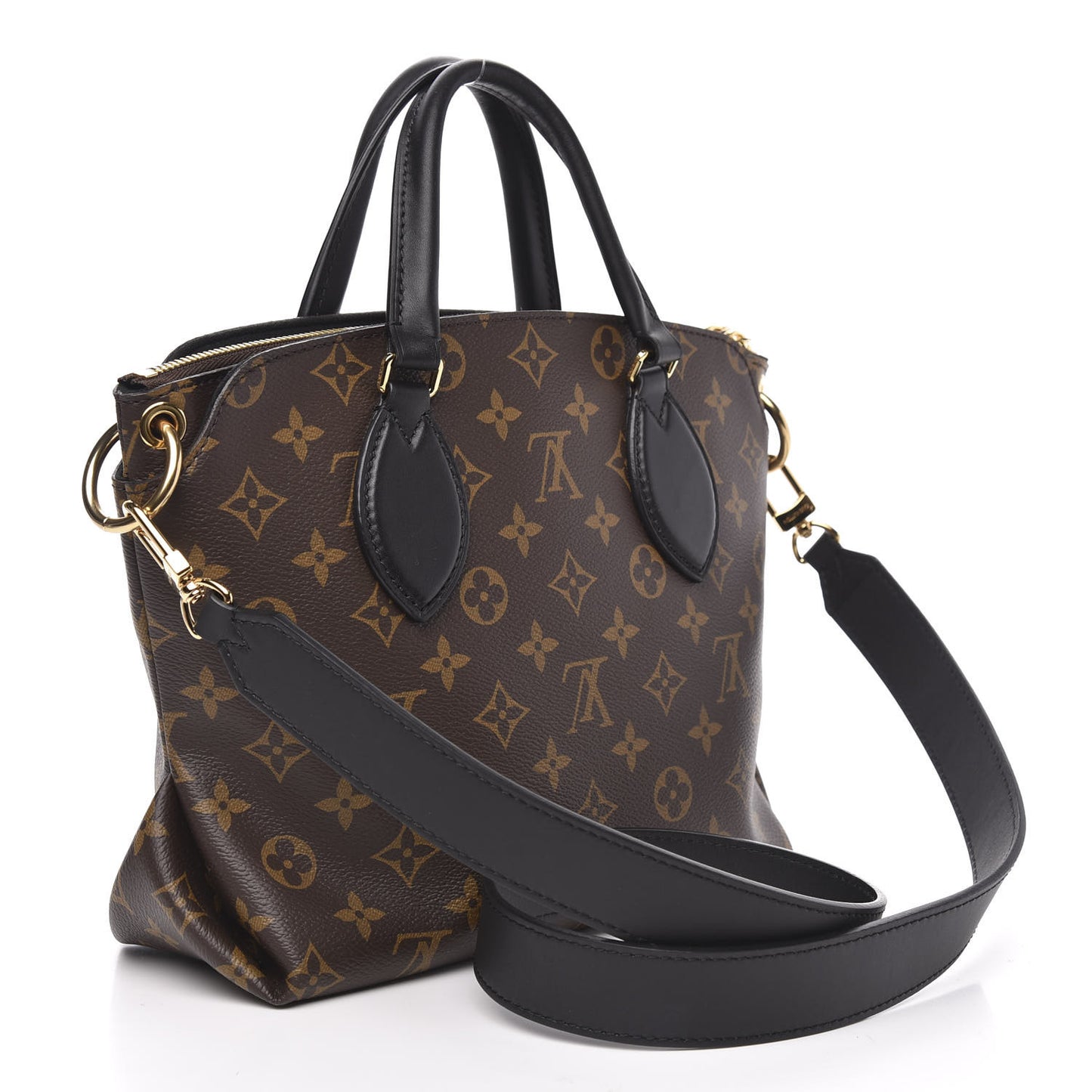 Monogram Flower Zipped Tote PM Black