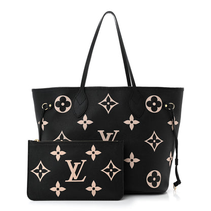 Louis Vuitton Empreinte Monogram Giant Neverfull MM Black Beige 3 of 11