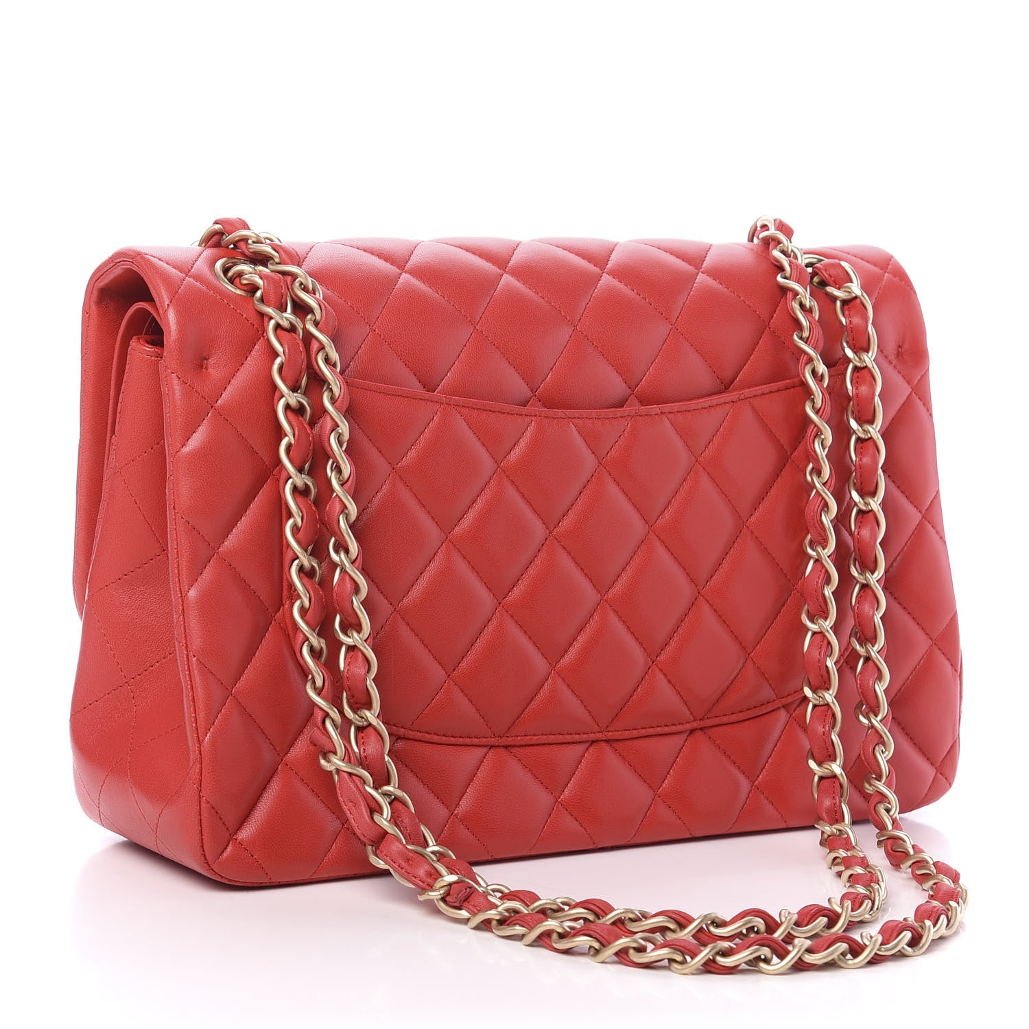Chanel Lambskin Quilted Jumbo Double Flap Red 4 of 12