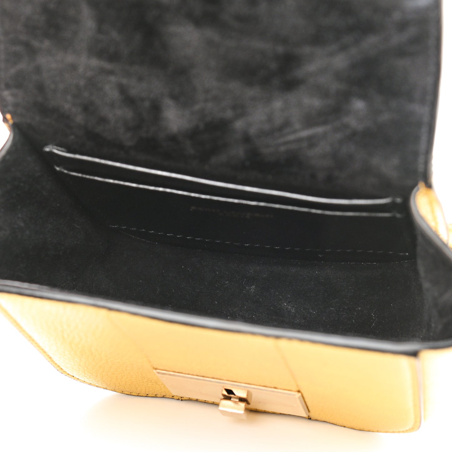 Metallic Grained Calfskin Mini Betty Satchel Gold