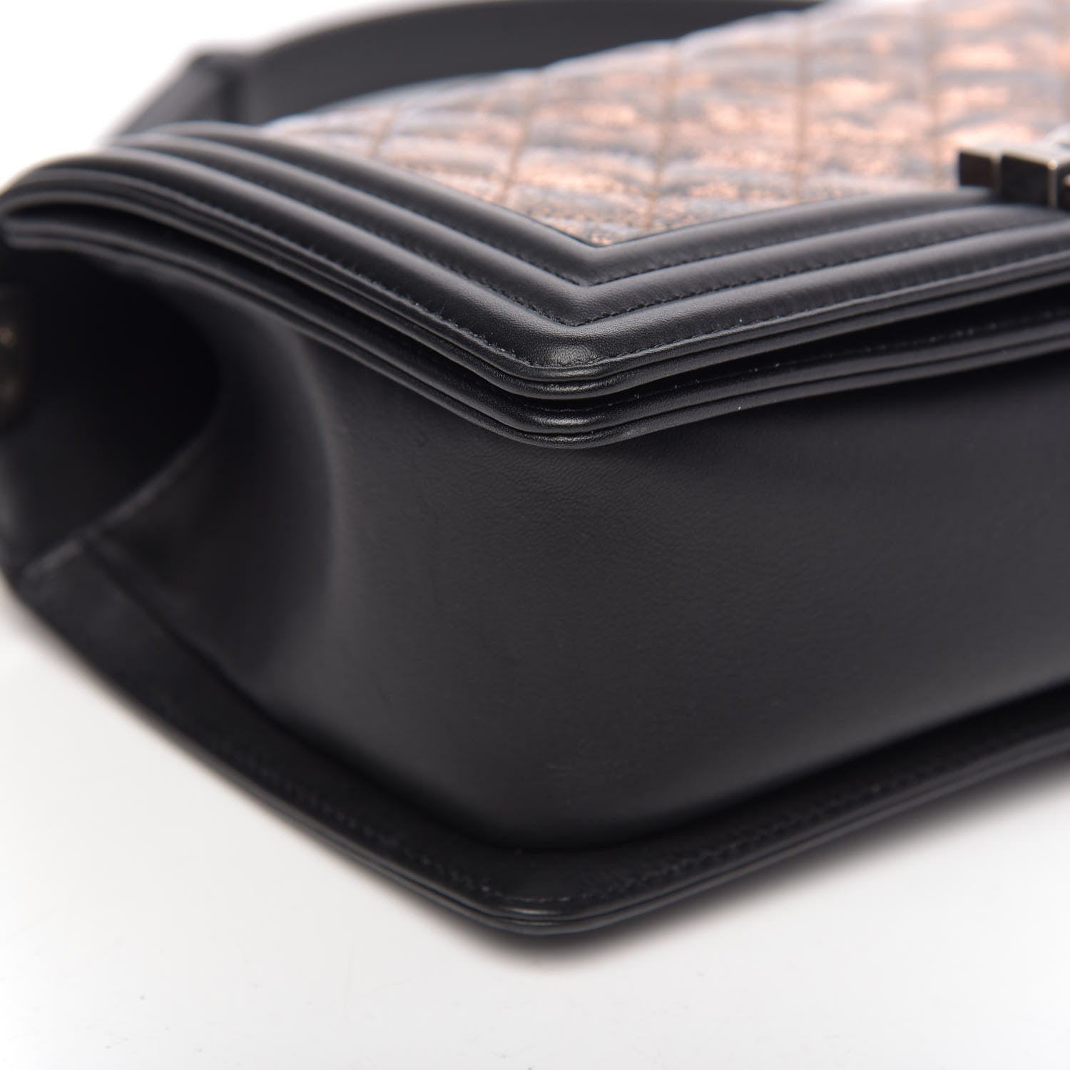 Chanel Metallic Crumpled Goatskin Medium Boy Flap Black Gold 10 of 12