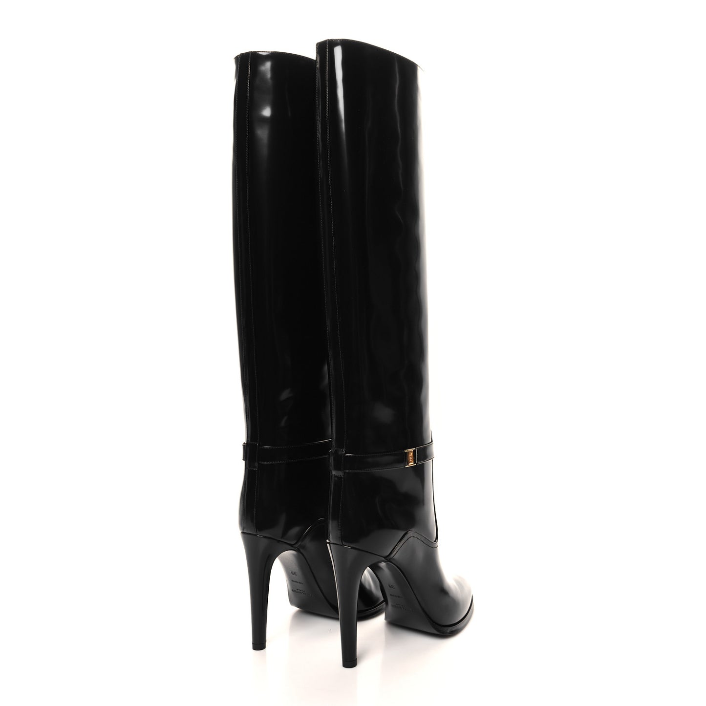 Patent Calfskin Diane 100 Boots 39 Black