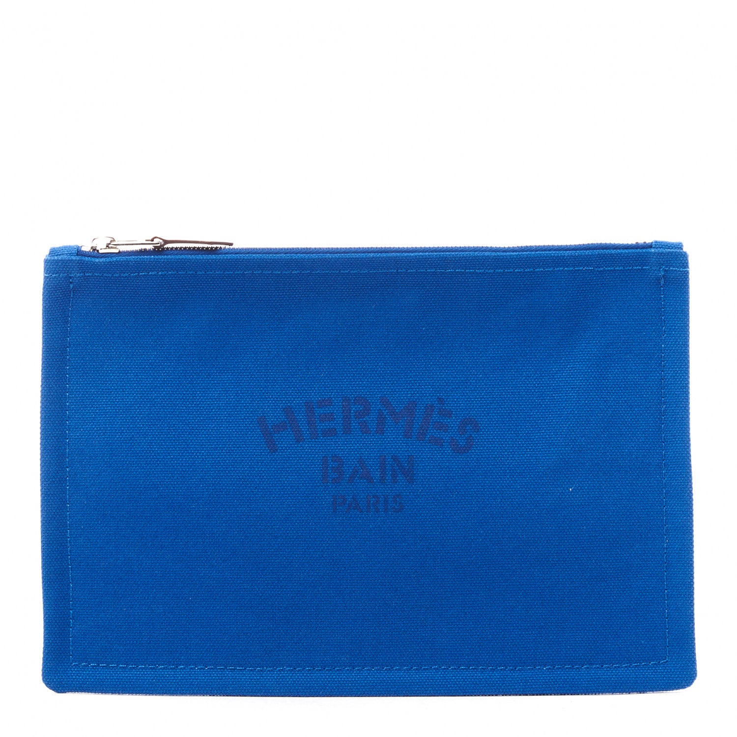 Hermes Toile Flat Yachting Pouch Bleu Electrique 1 of 7