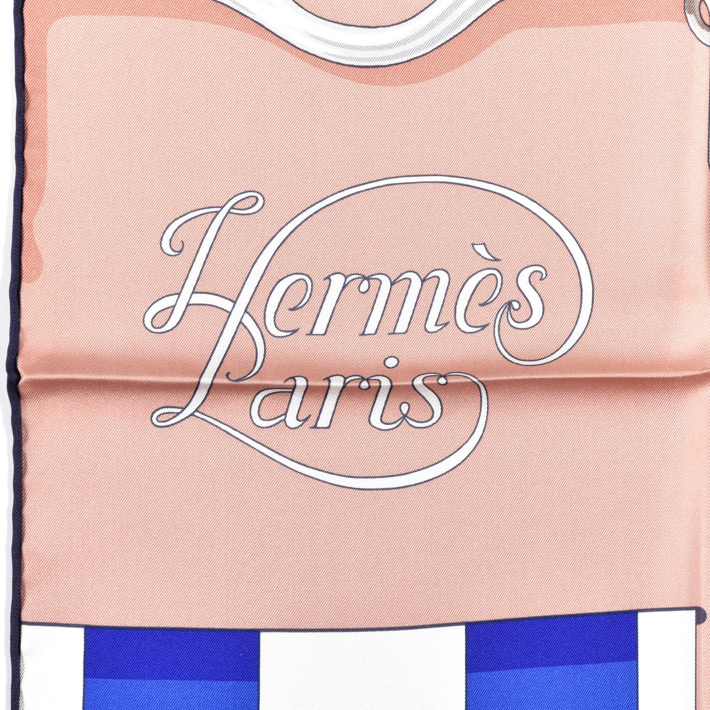 Silk Grand Manege Detail Scarf 90 Bois De Rose Bleu