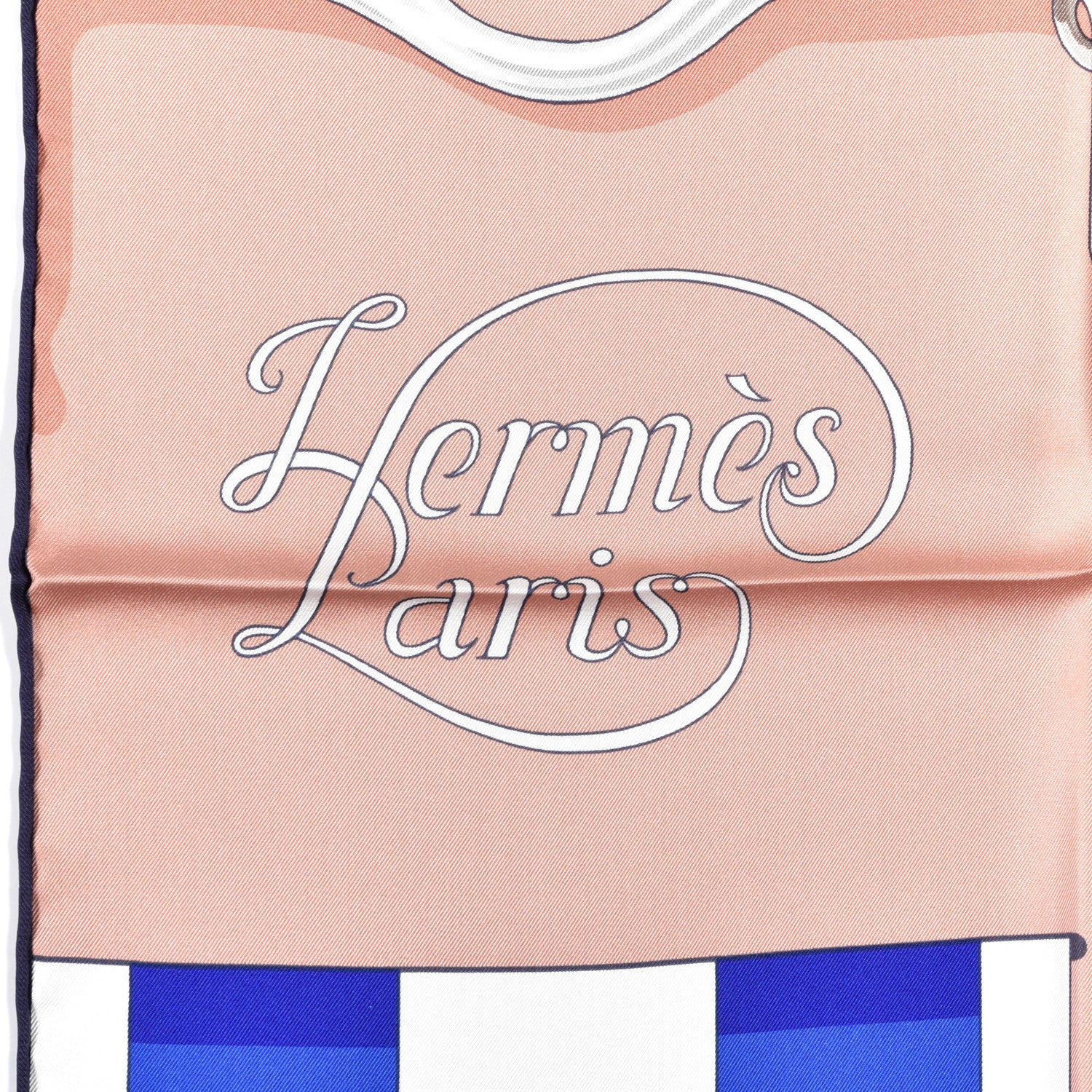 Hermes Silk Grand Manege Detail Scarf 90 Bois De Rose Bleu 2 of 4