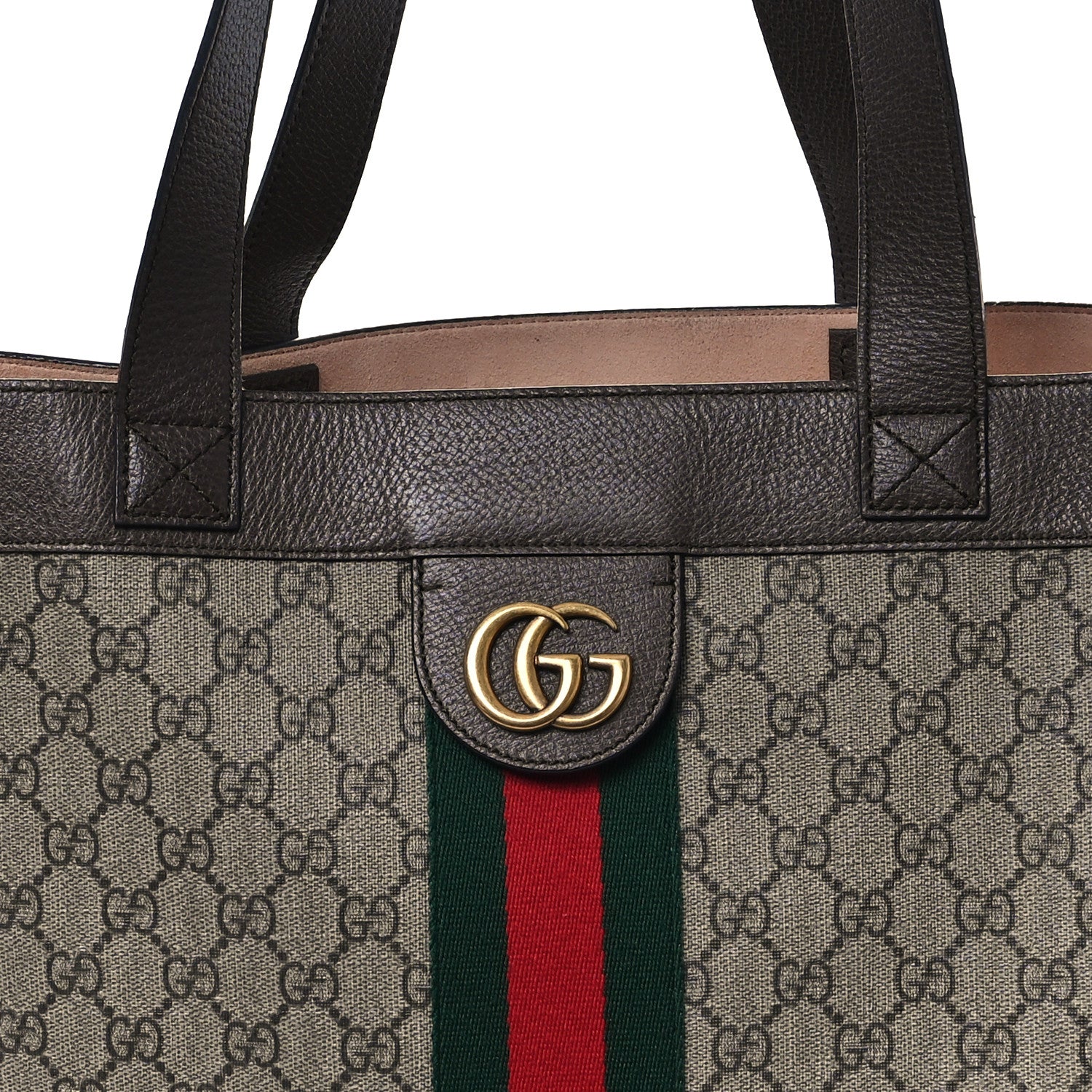 Gucci GG Supreme Monogram Web Large Ophidia Vertical Shopping Tote Brown 9 of 12