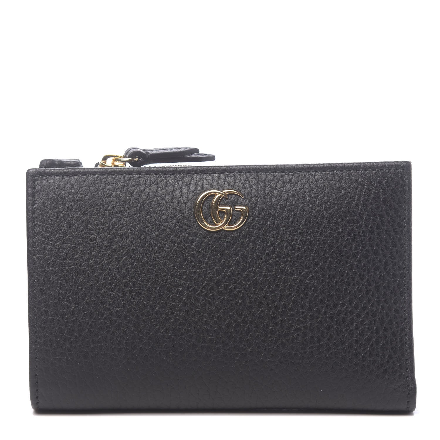 Gucci Dollar Calfskin GG Marmont Zipped Wallet Black 1 of 8