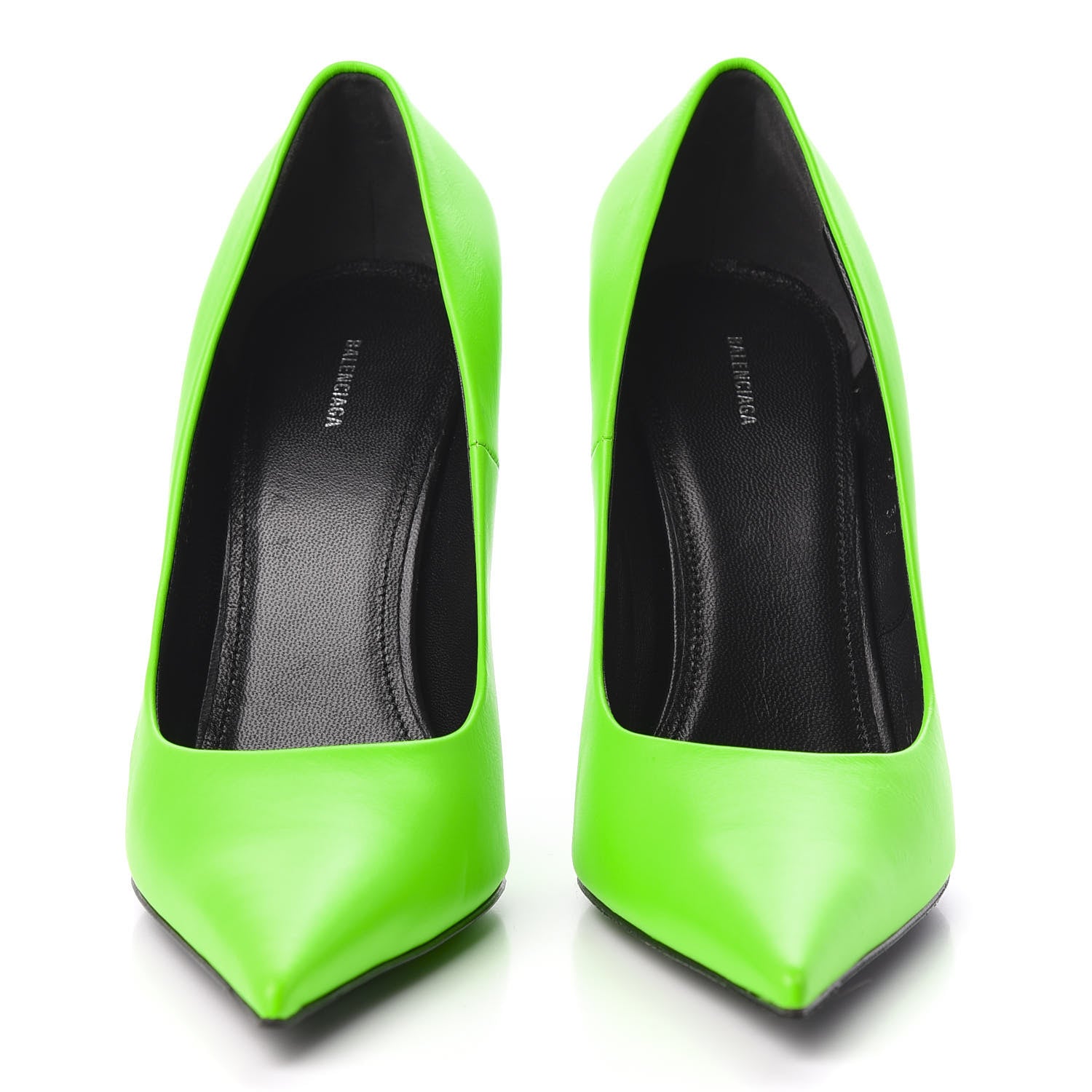 Balenciaga Soft Nappa Square Knife 110mm Pumps 37 Neon Green 3 of 8