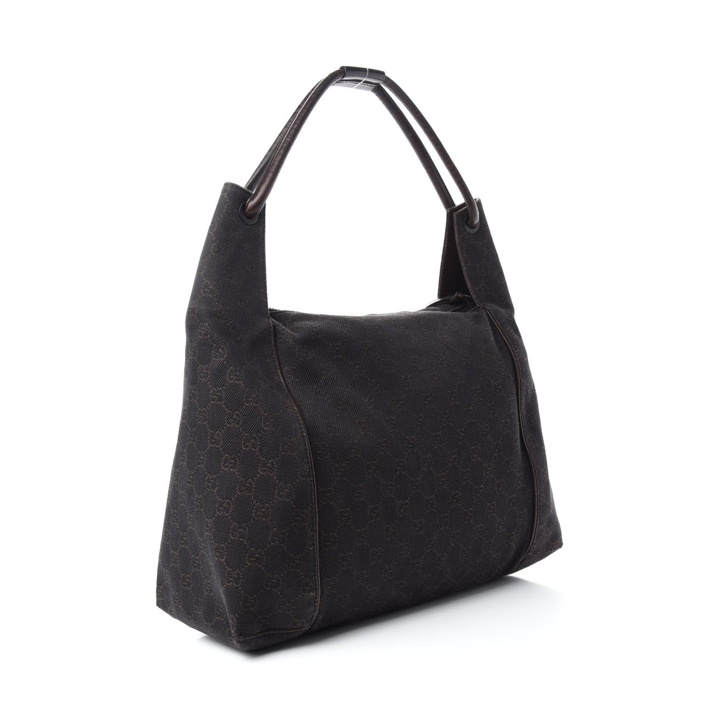 Canvas Monogram Shoulder Bag Brown