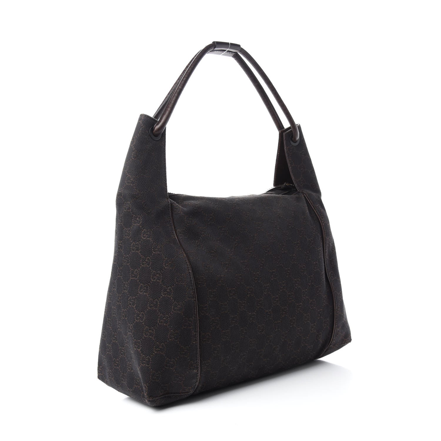 Gucci Canvas Monogram Shoulder Bag Brown 3 of 14