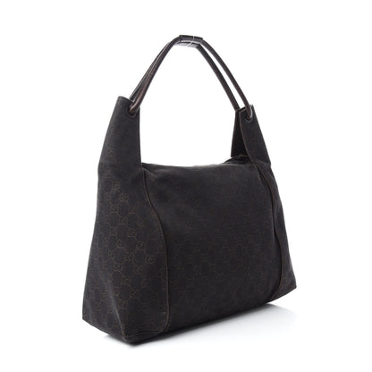 Gucci Canvas Monogram Shoulder Bag Brown 3 of 14
