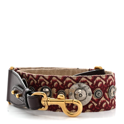 Christian Dior Oblique Studded Shoulder Strap Burgundy 1 of 4