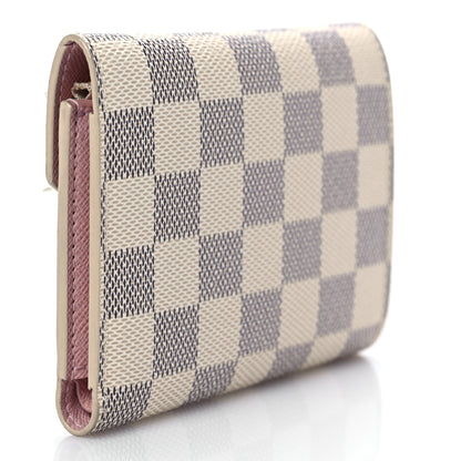Louis Vuitton Damier Azur Victorine Wallet Rose Ballerine 3 of 6