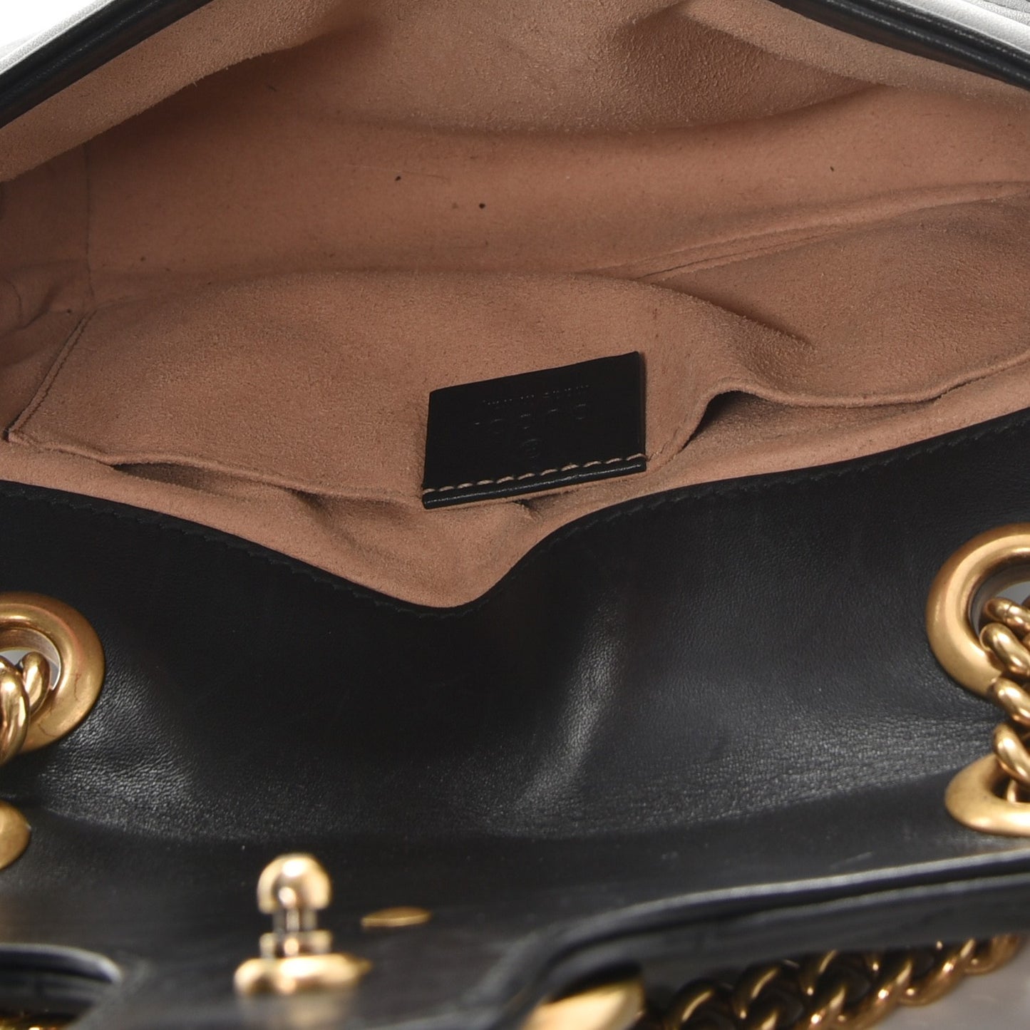 Calfskin Matelasse Mini GG Marmont Shoulder Bag Black