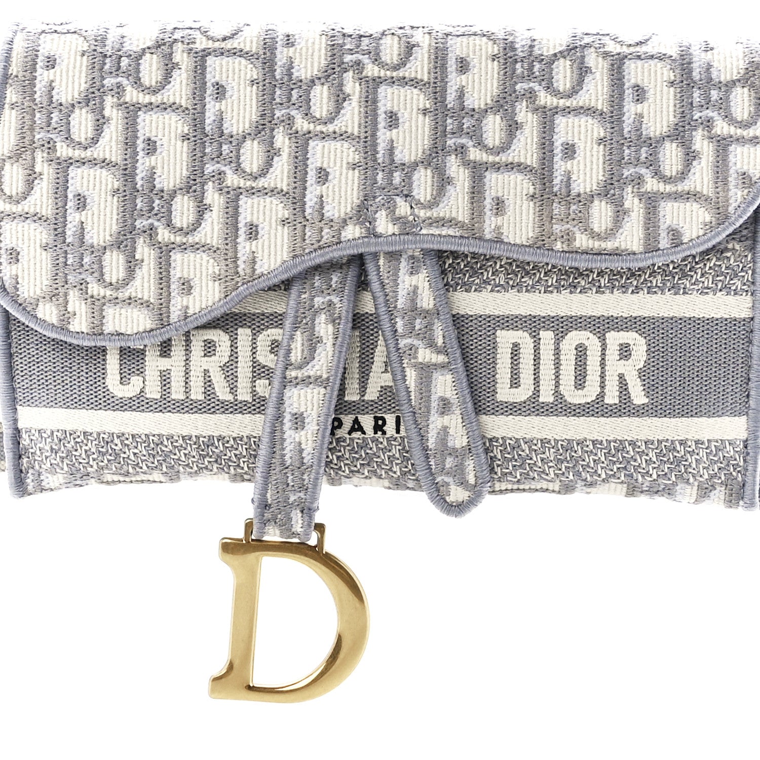 Christian Dior Oblique Slim Saddle Pouch Grey 8 of 11