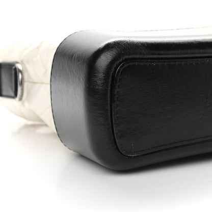 Chanel Aged Calfskin Quilted Medium Gabrielle Hobo Black White 8 of 11