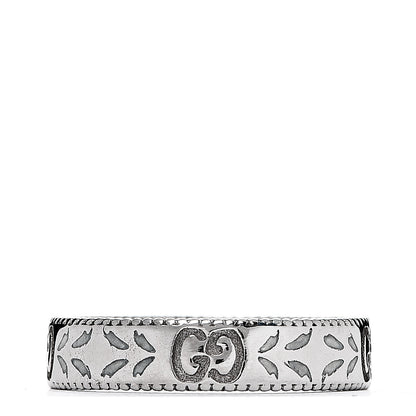 Gucci 18K White Gold Enamel 4mm Icon Blooms Ring 52 6 1 of 4
