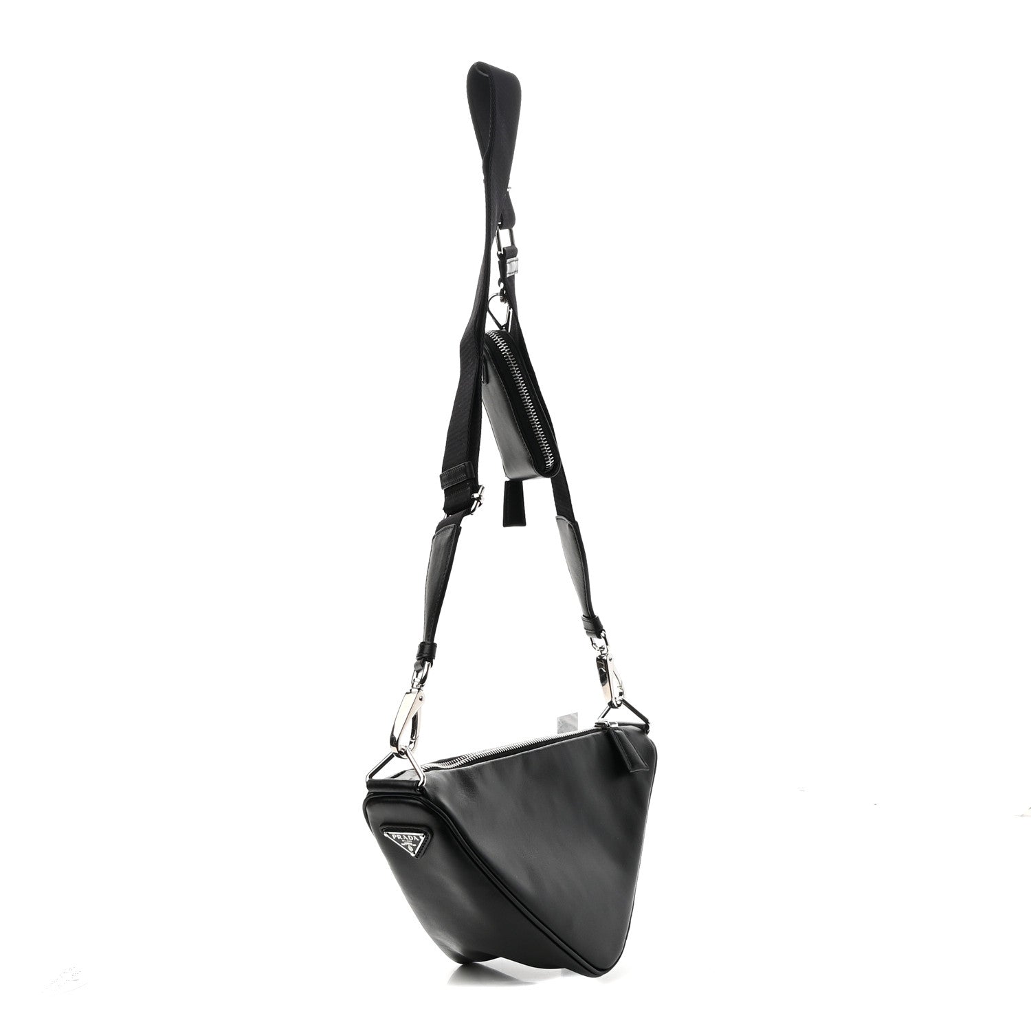 Prada Grace Lux Triangle Shoulder Bag Black 4 of 10