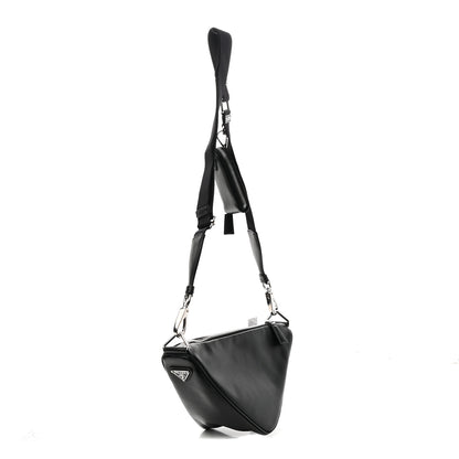 Prada Grace Lux Triangle Shoulder Bag Black 4 of 10