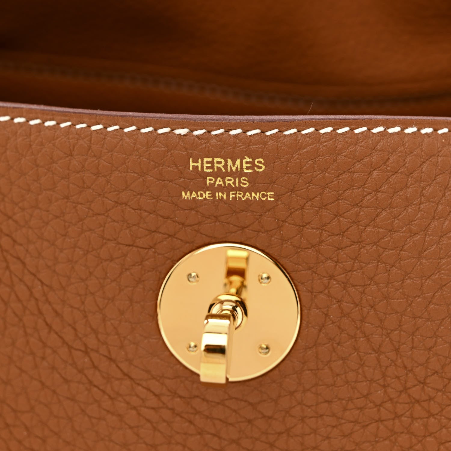 Hermes Taurillon Clemence Lindy 26 Gold 6 of 11