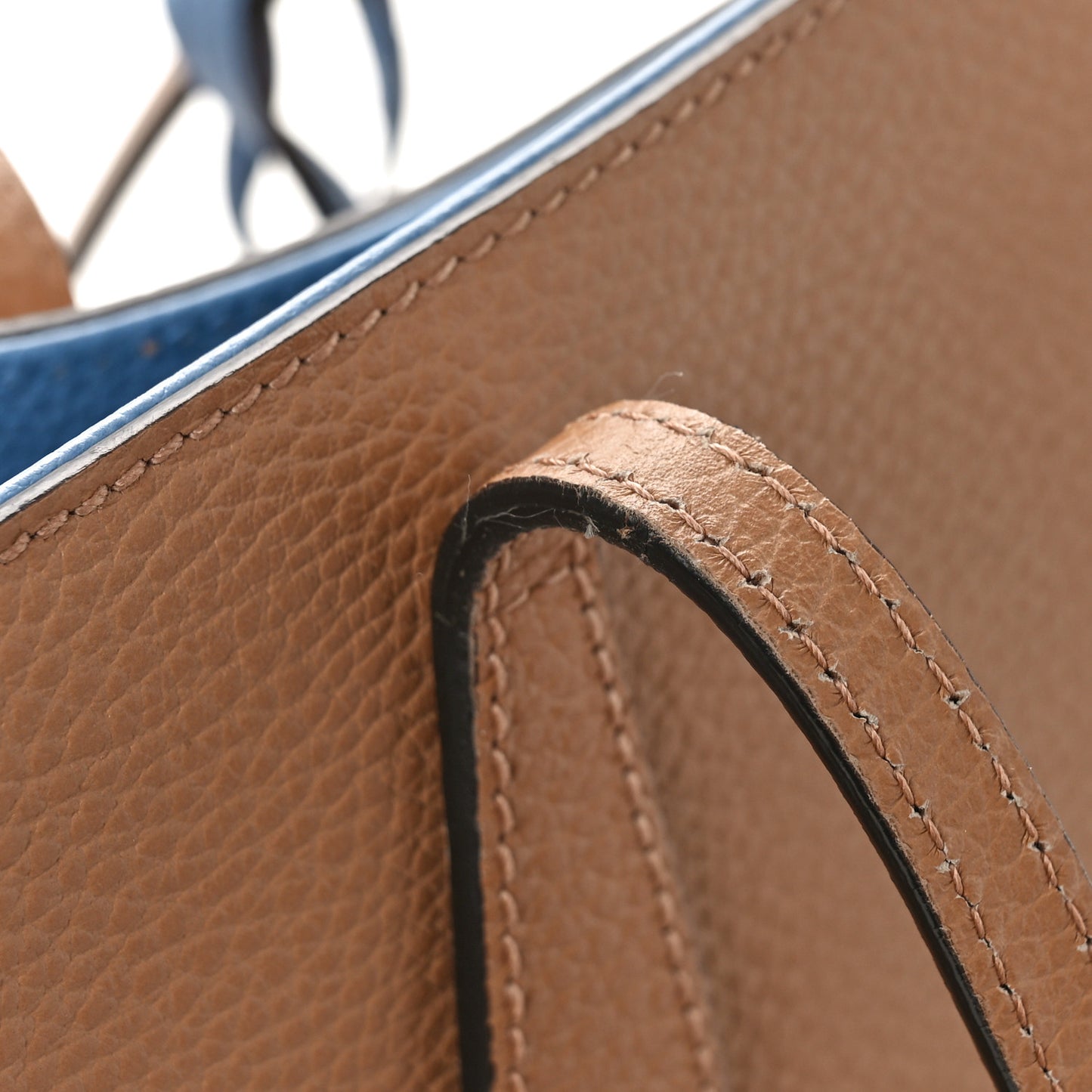 Dollar Calfskin Small Swing Tote Camelia Mineral Blue