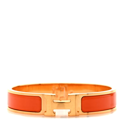 Hermes Enamel Narrow Clic Clac H Bracelet PM Orange 1 of 4