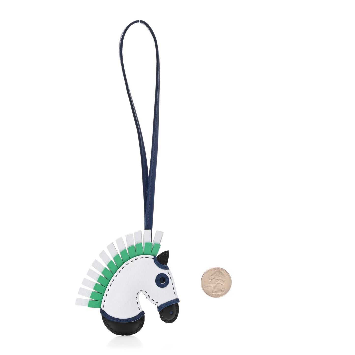 Milo Lambskin Geegee Camail Bag Charm Blue Brume Menthe Black Blue Nuit