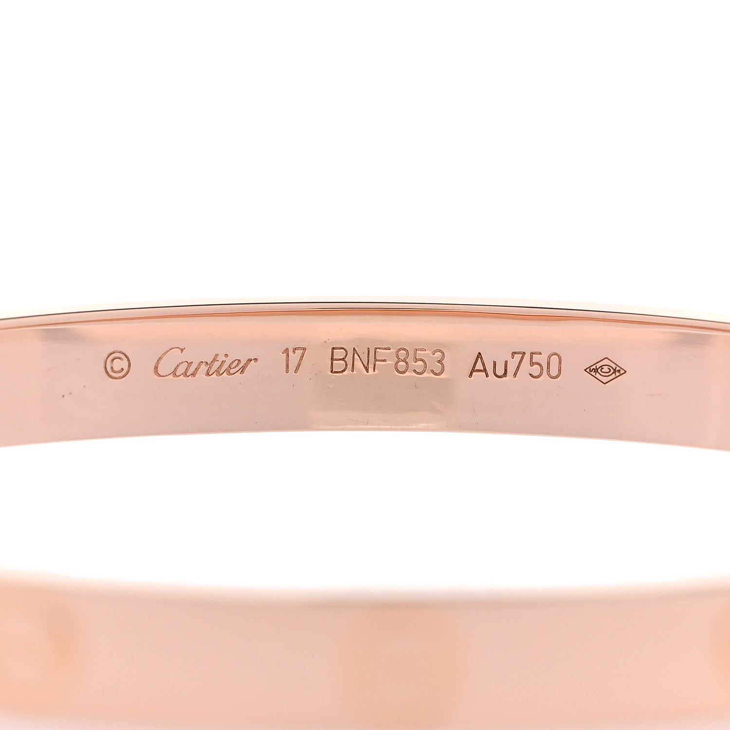 Cartier 18K Pink Gold LOVE Bracelet 17 3 of 6