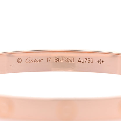 Cartier 18K Pink Gold LOVE Bracelet 17 3 of 6