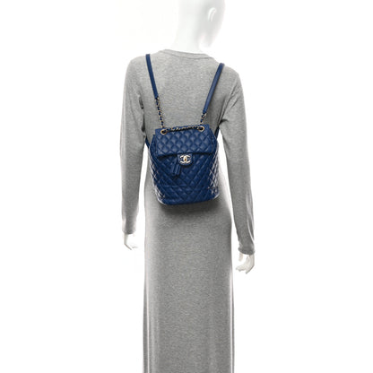 Chanel Lambskin Quilted Small Urban Spirit Backpack Blue 2 of 11