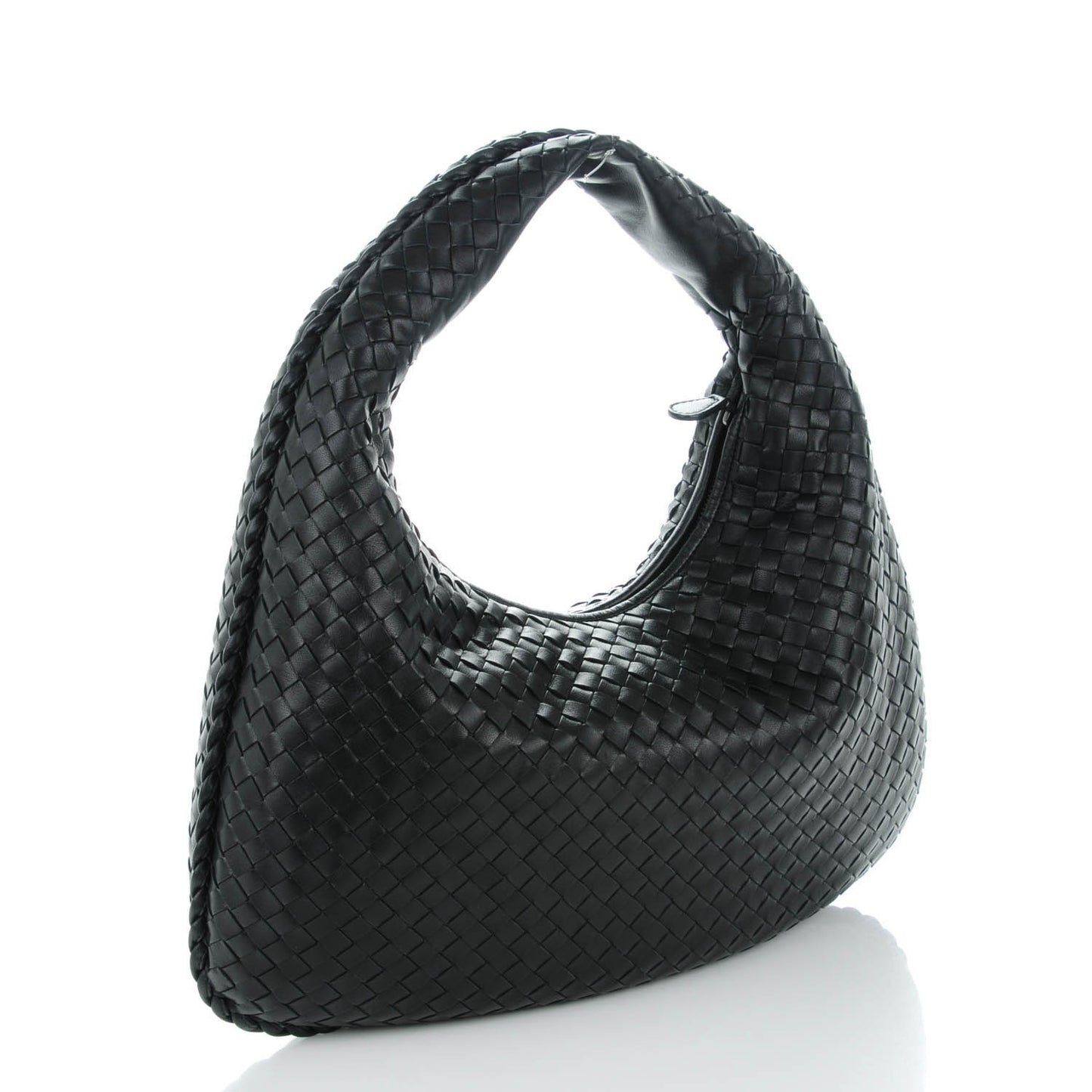 Nappa Intrecciato Small Veneta Hobo Nero Black