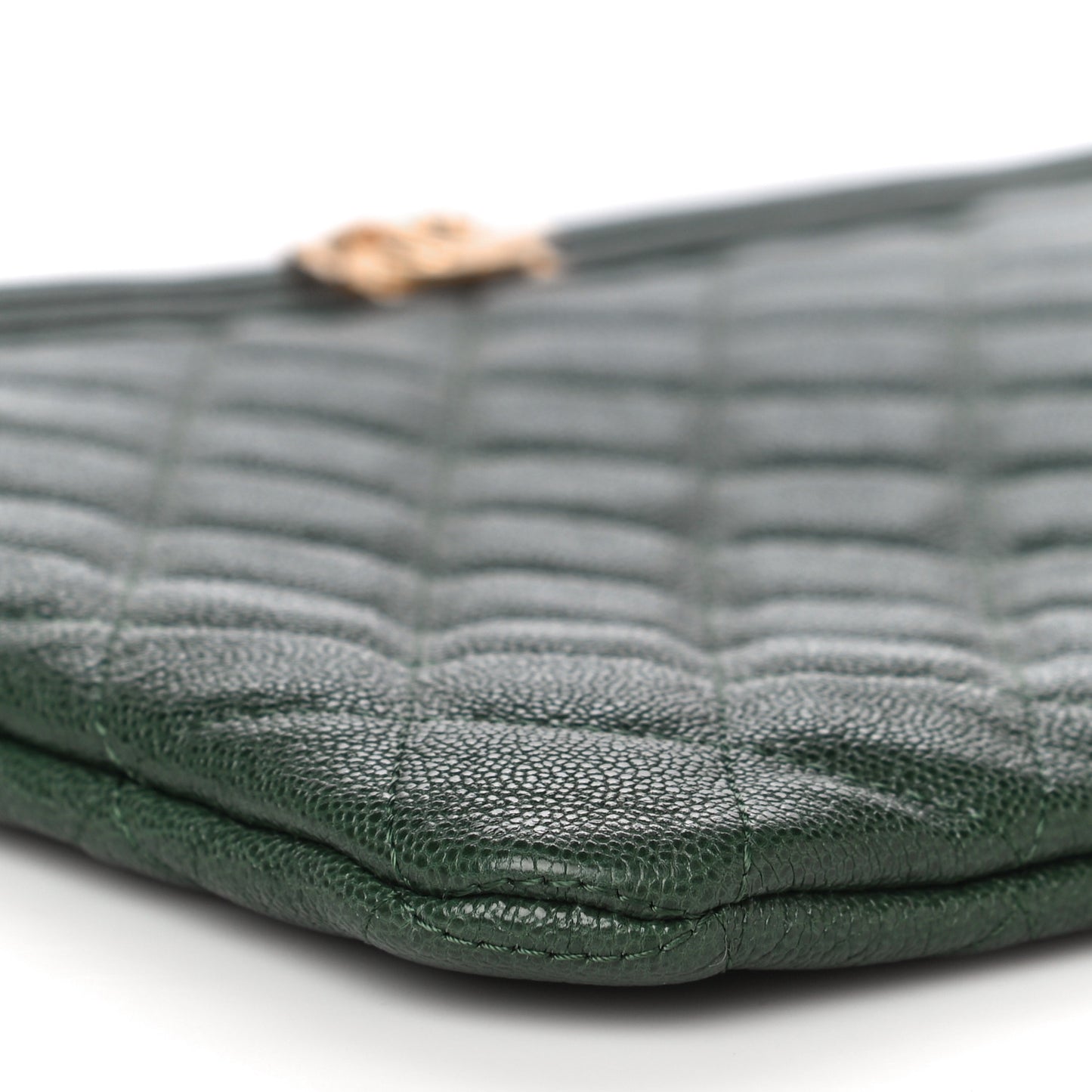 Caviar Quilted Medium Boy Cosmetic Case Green
