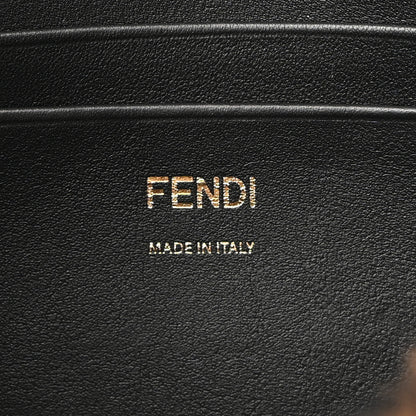 Fendi Shearling Vitello Dolce Macro FF 1974 Mini Baguette Tobacco Black 6 of 10