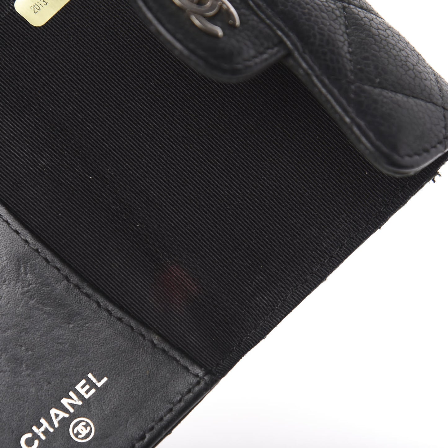 Caviar Quilted 6 Key Holder Black
