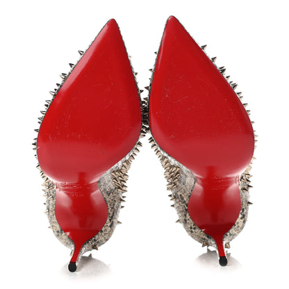 Christian Louboutin Glitter Eve Studded Escarpic 100 Pumps 35.5 Roccia Colombe Metal 5 of 7