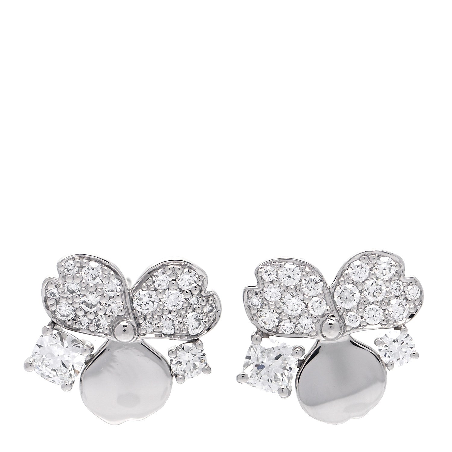 Tiffany Platinum Diamond Paper Flowers Cluster Earrings 1 of 5