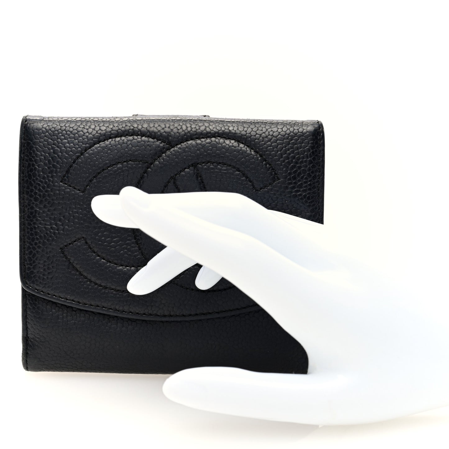 Caviar Timeless CC Compact French Wallet Black