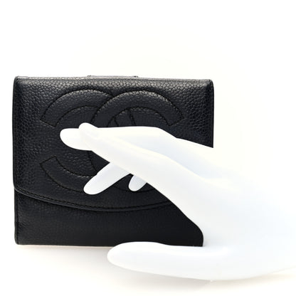 Chanel Caviar Timeless CC Compact French Wallet Black 2 of 7