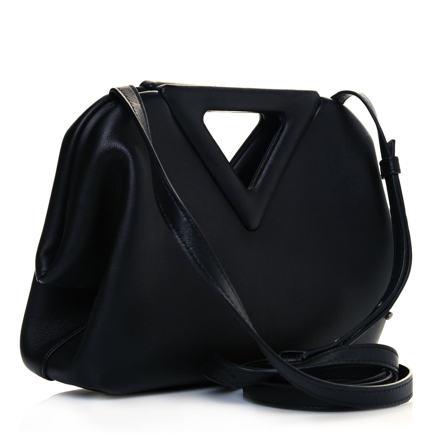 Calfskin Small The Point Triangle Bag Black