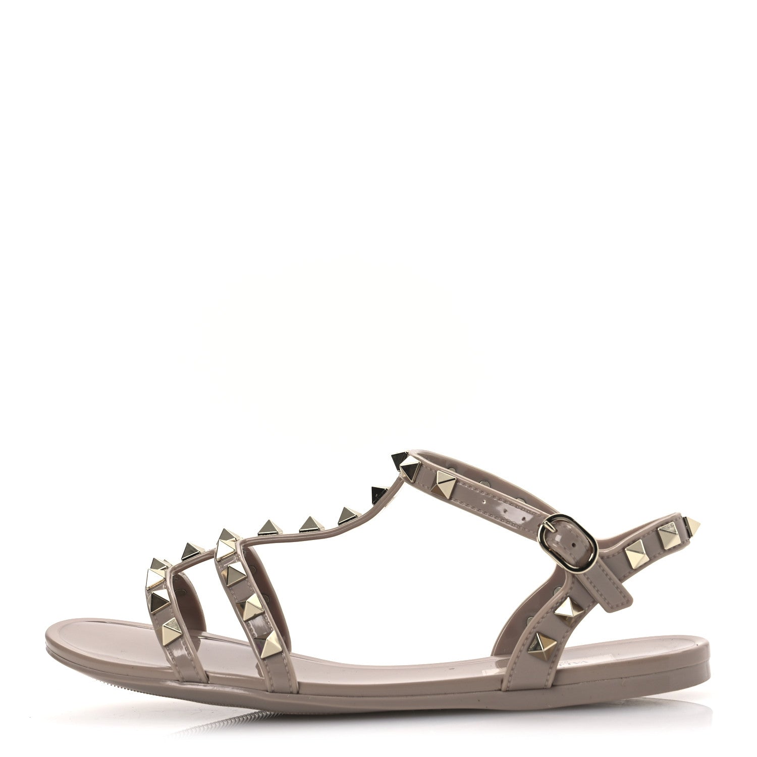 Valentino Garavani PVC Jelly Rockstud Caged Sandals 36 Poudre 1 of 12