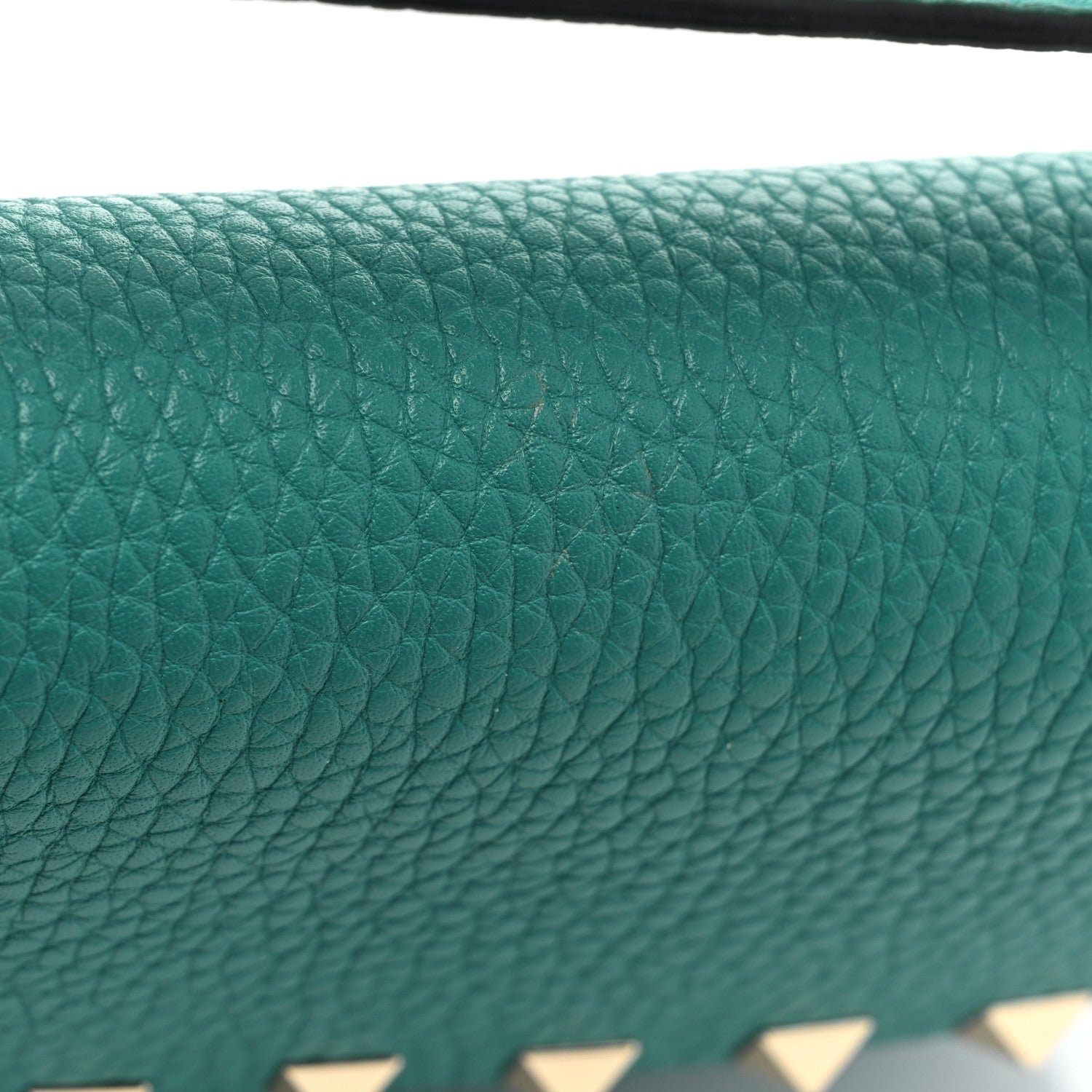 Valentino Garavani Grainy Calfskin Rockstud Crossbody Pouch Ultra Marine Green 8 of 8