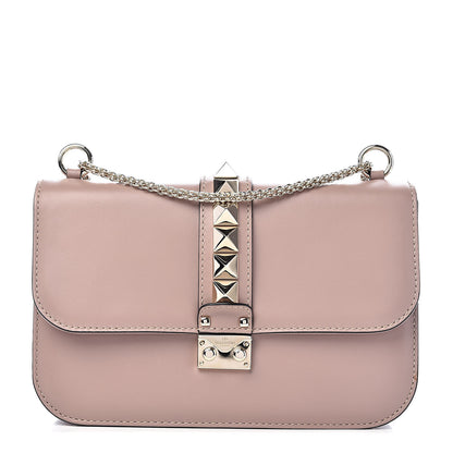 Valentino Garavani Vitello Medium Glam Lock Rockstud Flap Poudre 1 of 10